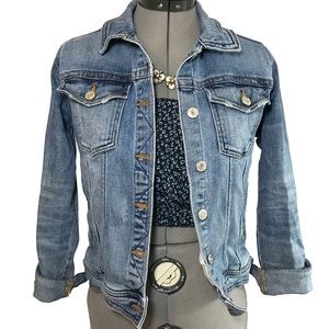 Zara distressed denim jean jacket
